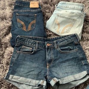 Hollister jeans size 1R hardly used and H&M shorts